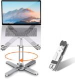 Laptop Stand with 360 Rotating Base, Computer Notebook Laptop Riser Metal Holder for Desk Collaborative Work, Fully Foldable for Easy Storage, Fits All MacBook, Laptops up to 16 inches - Image 2