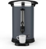 Large Capacity Commercial Coffee Urn – 120 Cup 18L/4.8 Gallon Stainless Steel Dispenser, Double Wall Insulated, Electric Hot Beverage Maker for Catering, Buffets – Fast Brew, Durable – 18L - Image 2