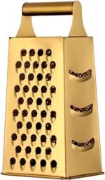 Large Stainless Steel 4 Sides Grater Slicer with Handle, Multifunctional Cutter Planing for Ginger, Garlic, Cucumbers, Carrots, Cheese, Potato, Ergonomic Design Kitchen Gadgets Accessories Gold - Image 2