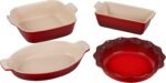 Le Creuset Stoneware 4 PC Heritage Bakeware Set, Cerise - Image 2