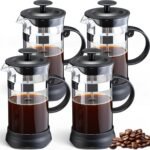 LemonRoad 4 Pack French Press Coffee Maker Borosilicate Glass Coffee Press Heat Resistant Stainless Steel Tea Maker for Travel Camping Kitchen Gifts Includes Pot Filters (34oz) - Image 2