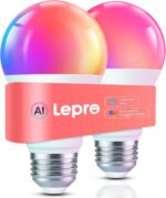 Lepro B1 AI Smart Light Bulbs - WiFi & Bluetooth RGBWW Color Changing LED Bulb Works with Alexa & Google Assistant, Personalized Al Lighting Designer, AI Voice Control, Music Sync, 2.4GHz Only, 2 Pack - Image 2