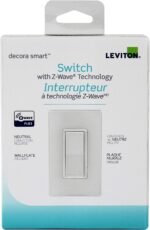 Leviton Decora Smart Switch with Z-Wave Technology, DZ15S-R52, White with Ivory and Light Almond Faceplates - Image 2
