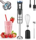 Liebe&Lecker Immersion Blender Handheld Cordless, 3 in 1 Cordless Hand Blender, 8 Speed Emulsion Blender Handheld with Whisk Milk Frother for Soup Smoothie - Image 2