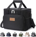 Lifewit Medium Lunch Bag Insulated Lunch Box Soft Cooler Cooling Tote for Adult Men Women, Black 12-Can (9L) - Image 2