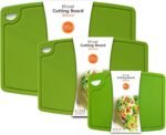 Liflicon Silicone Thick Cutting Boards Mats Set of 3 Foldable & Flexible Design Juice Grooves Easy Grip Handle Dishwasher Safe for Kitchen,BPA free Silicone Cutting Board-Green - Image 2
