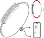 Light Luxury Smart Bracelet for Women, Jewelry Activity & Fitness Trackers/Heart Rate/Sleep Stress/HRV/Life Waterproof,Automatic Monitoring Wearable Comes with 2 Bands and Free App - Silver - Image 2