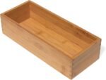 Lipper International Bamboo Wood Utensil Holder Storage Box for Cooking Tools, Makeup, or Office Supplies, 5" x 12" x 3" - Image 2
