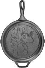 Lodge 10.25 Inch Dolly Parton Pre-Seasoned Cast Iron Stamped Skillet - Signature Teardrop Handle - Use in the Oven, on the Stove, on the Grill, or Over a Campfire, Black - Image 2
