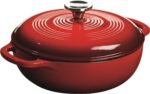 Lodge 3 Quart Enameled Cast Iron Dutch Oven with Lid – Dual Handles – Oven Safe up to 500° F or on Stovetop - Use to Marinate, Cook, Bake, Refrigerate and Serve – Island Spice Red - Image 2