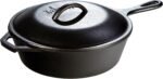 Lodge 3 Quart Pre-Seasoned Cast Iron Deep Skillet with Lid - Image 2