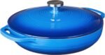 Lodge 3.6 Quart Enameled Cast Iron Oval Casserole With Lid – Dual Handles – Oven Safe up to 500° F or on Stovetop - Use to Marinate, Cook, Bake, Refrigerate and Serve – Caribbean Blue - Image 2