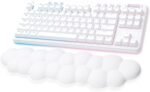 Logitech G715 Wireless Mechanical Gaming Keyboard with LIGHTSYNC RGB, Lightspeed, Linear Switches (GX Red), and Keyboard Palm Rest, PC/Mac Compatible - White Mist - Image 2
