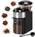 Lonkion Burr Coffee Grinder Electric - Adjustable Burr Grinder with 28 Precise Grind Settings for 12 Cups - Coffee Grinders for Home Use - Professional Coffee Bean Grinder - Stainless Steel - Image 2