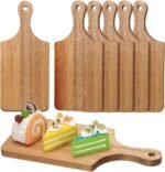 Lounsweer 6 Pcs Thicken Cutting Board Bulk Wood Board for Chopping Serving Charcuterie Material for Laser Engraving Mother' Day Wedding Housewarming Gift(Acacia) - Image 2