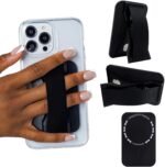 LoveHandle PRO MagSafe Compatible Magnetic Phone Grip w/Kickstand - Mount, Strap and Stand for Smartphone and Tablet - MagSafe Ring Included - Fits All Devices - Black Silicone - Image 2