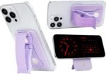 LoveHandle PRO MagSafe Compatible Magnetic Phone Grip w/Kickstand - Mount, Strap and Stand for Smartphone and Tablet - MagSafe Ring Included - Fits All Devices - Solid Lavender - Image 2