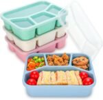 Lunchable Container - 4 Pack Bento Lunch Box, 4-Compartment Snackle Box Container for School Work Travel, Bento Box for Kids, Microwave Dishwasher Safe Bento Box Adult - Image 2