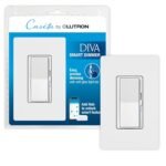 Lutron Diva Smart Dimmer Light Switch with Wallplate for Caseta Lighting (Lutron Smart Hub Required), for LED Lights, 150W, Single-Pole/3-Way, No Neutral, White (DVRFW-6L-WH-A) - Image 2