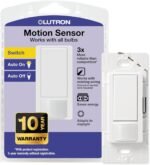 Lutron Maestro Motion Sensor Light Switch Indoor for Bathroom, Garage, Laundry Room, Any Bulbs, Occupancy Vacancy Sensor, Single-Pole, MS-OPS2-WH, White - Image 2