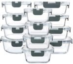 M MCIRCO 24-Piece Glass Food Storage Containers with Upgraded Snap Locking Lids,Glass Meal Prep Containers Set - Airtight Lunch Containers, Microwave, Oven, Freezer and Dishwasher - Image 2