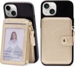 M-Plateau Small Wallet for Women, Phone Wallet with Zipper Coin Purse Credit Card Holder for Women Designed for iPhone 14 Plus Case (Gold) - Image 2