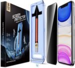 MAGIC JOHN 2 Pack for iPhone 11/iPhone XR 6.1 inch Privacy Glass Screen Protector, Auto Dust-Elimination Installation, Bubble Free, HD Clear, Easy Installation - Image 2