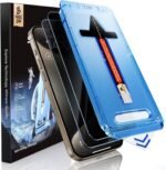 MAGIC JOHN 2 Pack for iPhone 15 Pro Max 6.7 inch Privacy Glass Screen Protector, Auto Dust-Elimination Installation, Bubble Free, Easy Installation - Image 2