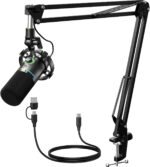 MAONO XLR/USB Dynamic Microphone Kit, RGB Podcast Mic with Software, Mute, Gain Knob, Volume Control, Boom Arm for Streaming, Gaming, Voice-Over, Recording-PD200XS Black - Image 2