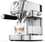 MAttinata Cappuccino Coffee Machine with Automatic Milk Frother, Compact Espresso Machine with Pressure Gauge, Stainless Steel Cappuccino Maker with for Home, Office - Image 2