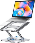 MCHOSE Laptop Stand with 360° Rotating Base, Foldable Adjustable Computer Holder, Ergonomic Design Compatible with MacBook Air Pro, Dell XPS, HP, Lenovo More 10-17" (A-Silver) - Image 2