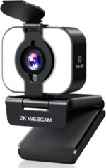 MELCAM 2K Webcam for PC, Web Camera with Microphone, Light, Privacy Cover, Plug and Play Autofocus USB Computer Camera for Laptop, Desktop, PC, Mac, Zoom, Skype, Meeting, Streaming(Black) - Image 2