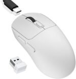 MELOGAGA Wireless Gaming Mouse, 2.4G/Bluetooth 5.4/USB-C 3-Mode Wired/Cordless Game Mice with 8 Adjustable DPI, Ergonomic Rechargeable Computer Mouse for PC, Mac, PS5, Tablet -White - Image 2