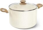 MICHELANGELO 8 Quart Stock Pot with Lid, Nonstick Cooking Pots, 8 Qt Soup Pot with Lid, Induction Pots for Cooking, Stockpot with Healthy Coating, White - Image 2