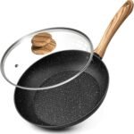 MICHELANGELO Nonstick Frying Pan with Lid, 8 Inch Frying Pans Nonstick with Healthy Coating, Small Frying Pan with Stay-Cool Handle, Induction Compatible - Image 2