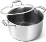 MICHELANGELO Tri-ply Stainless Steel Stock Pot, 8-Quart Stockpot with Lid, 18/10 Nonstick Cooking Pot with Honeycomb Interior, Compatible with All Cooktops - Image 2