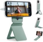 MOFT Phone Tripod Stand Selfie Stick for iPhone, Multi-Angles iPhone Stand, Lightweight & Portable Phone Holder, Strong Magnets, MOVAS Vegan Leather, Travel Essentials, Seafoam (Without Card Slot) - Image 2