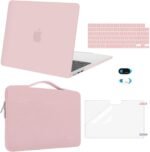 MOSISO Compatible with MacBook Air 13 inch Case 2026 2025 2024 2023 2022 M4 A3240 M3 A3113 M2 A2681, Hard Shell&Sleeve Bag&Keyboard Skin&Webcam Cover&Screen Film for MacBook Air 13.6, Baby Pink - Image 2