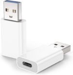 MOSWAG USB to USB C Adapter 2 Pack, USB C to USB Adapter, USB to C Adapter Compatible for iPhone 17/16/15 Mini Pro Max, Apple MagSafe Watch 11/10/9/8, Galaxy S20-25, iPad Air Mini 6/7, CarPlay - Image 2