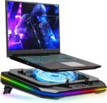 MOUNT PRO Gaming Laptop Cooling Pad, RGB Laptop Cooler Stand with Powerful Turbofan (3500 RPM), Height Adjustable Laptop Fan Cooling Pad for 13-19 Inches Notebook, with Sealed Foam, Touch Control - Image 2