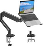 MOUNTUP Laptop Stand for Desk, Adjustable Aluminum Laptops Arm Mount for 14-17 Inch Notebook & 32" Monitor, Laptops Arm for Desk Support for 2.2-19.8lbs, 2-in-1 Laptop Desk Mount with Clamp/Grommet - Image 2
