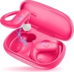 MOZOTER Wireless Earbuds Bluetooth 5.3 Headphones Sport,Over Ear Buds with Deep Bass Sound,60Hrs Playtime Earphones Redesigned Comfort Fit with Earhooks for Running,Meeting,Workout-Pink - Image 2