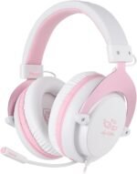 MPOWER Stereo Gaming Headset for PS4, PC, Mobile, Noise Cancelling Over Ear Headphones with Retractable Flexible Mic & Soft Memory Earmuffs for Laptop Mac Games-Angel Edition - Image 2