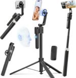 Magnetic Auto Face Tracking Selfie Stick Tripod for iPhone 70.9" Automatic Portable Phone Camera Tripod Stand with Remote, 360 Rotation Follows Your Movement for Video Recording, Travel, Vlogging - Image 2