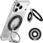 Magnetic Gym Phone Ring Grip Holder for Samsung Galaxy S25 Ultra/S24/S23/S22/S21/S20/S10 Plus Removable Two-Sided Magnetic Finger Ring MagSafe Kickstand Grip Stand for iPhone 17/16/15/14/13/12 Pro Max - Image 2