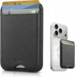 Magnetic Mag-safe Wallet Cell Phone Card Holder for Phone Case with Mag-Safe, Stronger Magnetic RFID Leather Phone Wallet Stick on for iPhone 17/16/15/14/13/12 Series, Black Color - Image 2