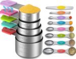 Magnetic Measuring Cups and Spoons Set, 5 Nesting Stainless Steel Measuring Cup Set with Easy to Read Markings, 7 Magnetic Measuring Spoons & 1 Leveler for Measuring Dry or Liquid Ingredients - Image 2