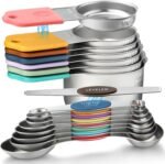 Magnetic Measuring Cups and Spoons Set of 16 Including 7 Stainless Steel Stackable Magnetic Measuring Cup 8 Magnetic Measuring Spoon with Leveler for Measuring Dry Liquid Ingredient - Image 2