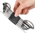 Magnetic Measuring Spoons Set of 8 Stainless Steel Stackable Dual Sided Nesting Teaspoons and Tablespoons for Measuring Dry and Liquid Ingredients - Image 2