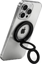 Magnetic Phone Ring MagSafe Phone Grip, Magnetic Cell Phone Stand Holder Finger Ring [Super Magnet] [360° Rotation] [Double Bracket] - Black 2025 New - Image 2